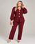 Immagine di BURGUNDY 2 PIECE SUIT -CHIFFON SLEEVES & GOLD FLOWER BUTTONS
